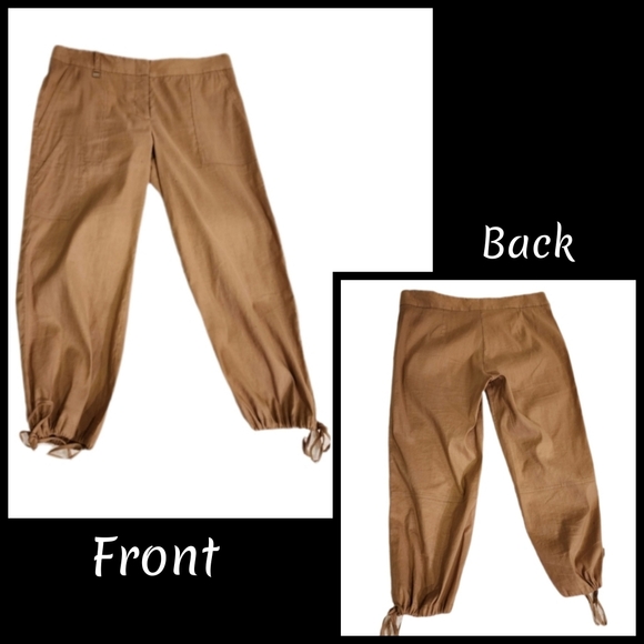 BCBGMaxAzria Linen Ankle Drawstring Pants - Picture 3 of 9